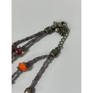 Laura Ashley Necklace Beaded Chocker Metal Silver Colored Boho‎ thumbnail 10
