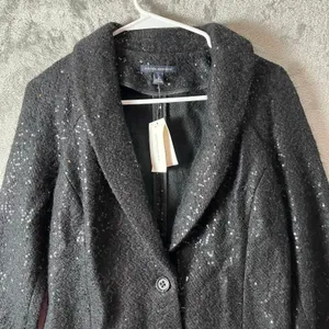 Banana Republic‎ Women’s Black Sequin Wool Blend Blazer Elegant Party Size 6 New thumbnail 7