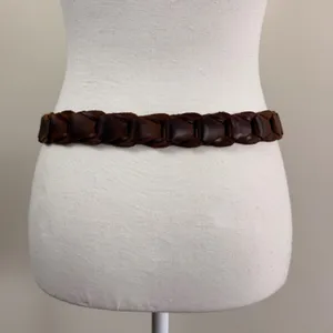 Levi Strauss & Co Brown Braided Genuine Leather Belt 34 85 Silver Buckle 3560 thumbnail 4