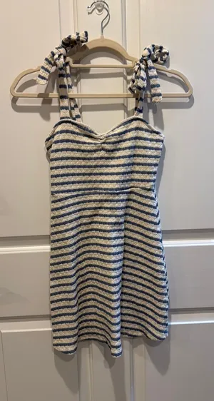 Blue Striped Dress Size M thumbnail 1