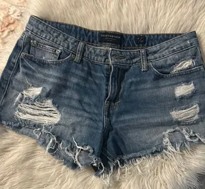 Lucky Brand Blue Distressed Jean Shorts thumbnail 1