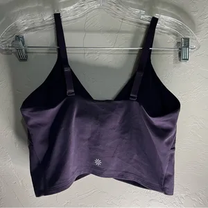 Athleta Purple Powervita Cinch Longline Ruched Padded Sports‎ Bra thumbnail 6