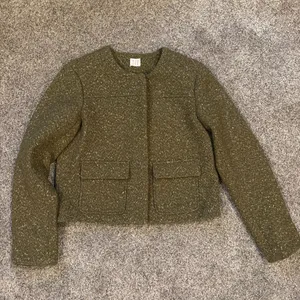 A New Day Green Gold Metallic Speckled Tweed Blazer Jacket thumbnail 9