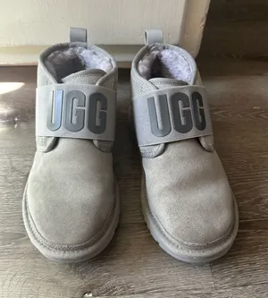 UGG Light Gray Suede Strap Winter Boots thumbnail 1