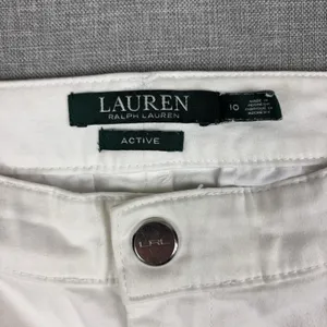 Lauren Ralph Lauren Shorts Womens 10 White Bermuda Twill Cotton Blend Cargo thumbnail 3
