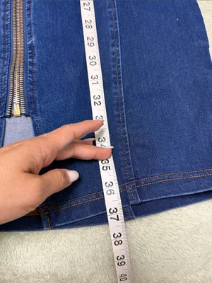Navy Blue Denim Mini Dress with Front Zip thumbnail 13