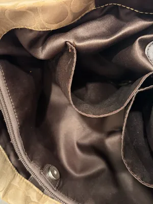 Coach Ashley Signature Sateen Carryall Satchel Bag F15510 Khaki Brown Leather⁠ thumbnail 13