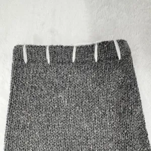 Hooded Sweater Gray Green Color Block Pocket Beads Toggle Button Boho Asymmetric thumbnail 9