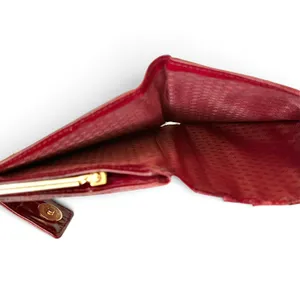 Vintage Eel Skin Burgundy Red Compact Kisslock Frame Wallet thumbnail 7