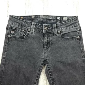 Miss Me Signature Skinny Jeans Black Size 28 Low Rise Stretch Denim thumbnail 6