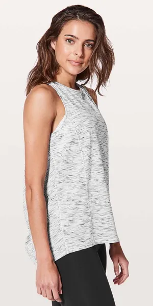 Lululemon Low Key Tank in Tiger Space Dye Gray White Open Back Size M / L thumbnail 1