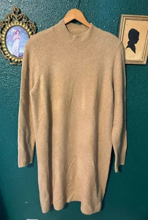J.Crew Tan Sweater Dress Sz Large thumbnail 1
