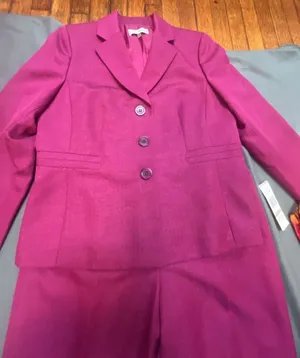 Le Suit Women's Three-Piece Pant Suit with Scarf Wild Rose Size 12 thumbnail 5