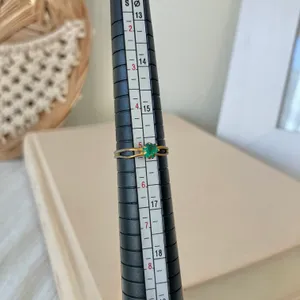 Petite Adjustable Birthstone Fashion Ring “Blessing” Green Emerald Forest Round Jewelry thumbnail 11