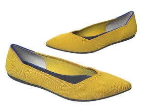 Rothys The Point‎ Ballet Flats Womens 9.5 Marigold Yellow Knit Comfort Slip On thumbnail 1