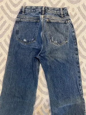BDG // URBAN OUTFITTERS Vintage Wide Leg High Rise Button Fly Blue Jeans 24 thumbnail 5