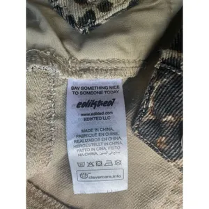 Edikted Leopard Print Denim Pants Brown Black Animal Print Straight Leg Size M thumbnail 4