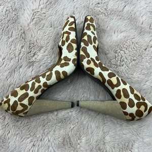 Nicole size 6.5 leather upper animal print heels thumbnail 4