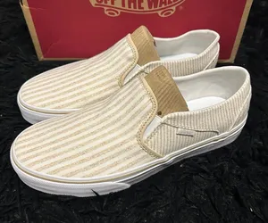 VANS Asher striped slip on shoes sneakers women’s 8 new thumbnail 1