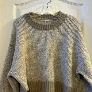 GARAGE Women's Size Large Knit Sweater Pullover Crew‎ Neck Taupe Marled thumbnail 6