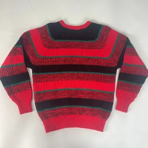 Vintage Striped Sweater Pullover Red Black Green Retro Hong Kong Bright Colorful thumbnail 2
