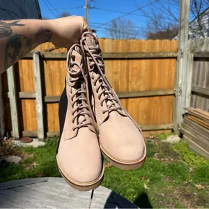 Seychelles Lace‎ Up Irresistible Leather Combat Boot Pink Nubuck 10 thumbnail 9