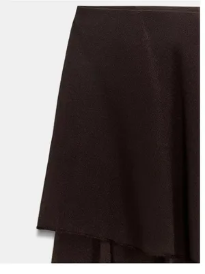 Zara NWT Brown mesh Tiered ruffle Chiffon mesh Midi Skirt - dark brown thumbnail 6