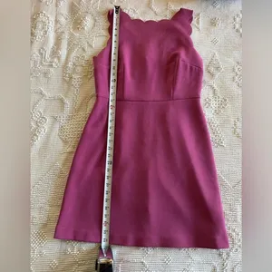 Loft Magenta pink dress‎ boat neck with V in the back Size 8P thumbnail 6