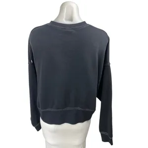 Nike Women's Black Logo Long Sleeve Crew Neck Oversized Sweatshirt Shirt Top S thumbnail 2