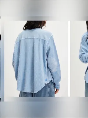 NWT Free People FP One Blake Thermal - cornflower blue - Small thumbnail 5