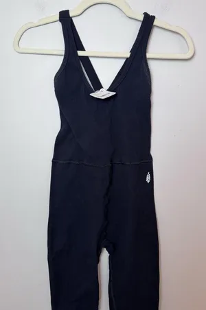 Free People Movement Free Throw One Piece | Size Small Black Ribbed, Logo Nwt thumbnail 9