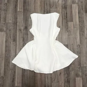 Babyboo Fashion Yalina Mini Dress Ivory White Dropped Waist Scoop Back NWT XL thumbnail 2