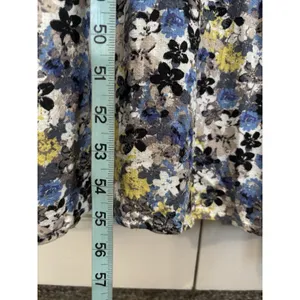 Lucky Brand Floral Elastic/Tie Waist Lined Maxi Dress Size XL V Neck Blue/Yellow thumbnail 4