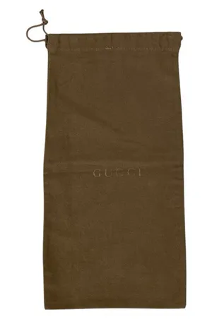 Gucci Brown Canvas Drawstring Dust‎ Bag Travel Storage Pouch 17x7 Inches Luxury thumbnail 1