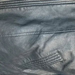 Vintage 90s Wilsons Leather Black Faux Fur Trimmed Bomber Jacket Oversized Large thumbnail 8
