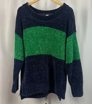 Offline by aerie Large Colorblock Crewneck Chenille Sweater Chunky Knit thumbnail 3