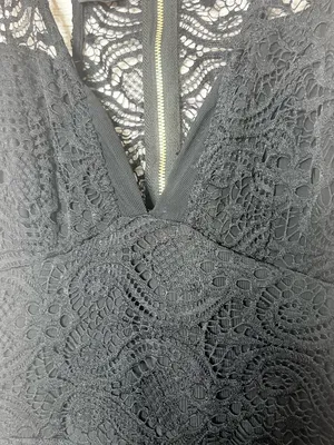 BEBE Black Lace Sleeveless Jumpsuit with Exposed Zipper Size Small thumbnail 3