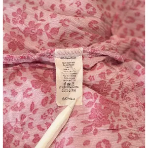 Karlie Womens Dress Pink Floral Ditsy Midi Tiered A Line Cottagecore Boho Small thumbnail 10