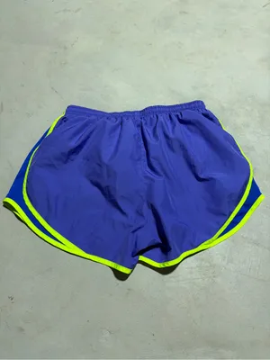 Nike Women's Purple and blue Running Shorts with Neon Trim large thumbnail 6