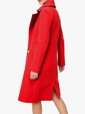 Women's Red Pea Coat Long Sleeve Regular Fit Overcoat Winter Outerwear AW5 thumbnail 3
