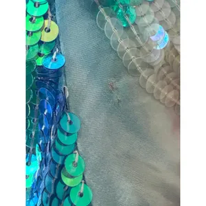 Retrofête Pastel Rainbow Sequin Dessa Maxi Dress‎ XS Long Sleeve Button Front thumbnail 6