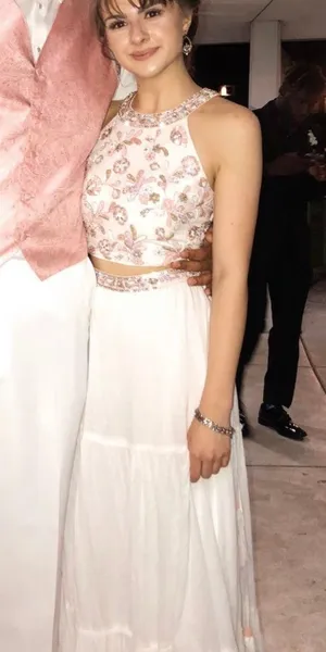 Sherri Hill White Bohemian Prom Dress thumbnail 1