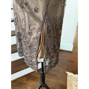 Spiegel Vintage Y2K Brown Mesh Sequin Beaded Baby Doll Top Whimsygoth Fairy Grunge thumbnail 7