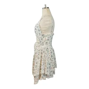 New Connection Floral‎ Cutout Mini Dress White Multi Tiered Lace Trim Large NWT thumbnail 10