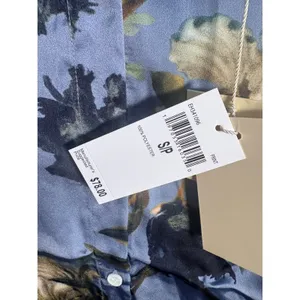 Elie‎ Elie Tahari Womens Blue Floral Satin Button Down Blouse Size Small NWT thumbnail 6