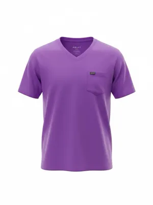 Ariat Rebar Work American Flag Purple V-Neck Tee Women's Large thumbnail 7