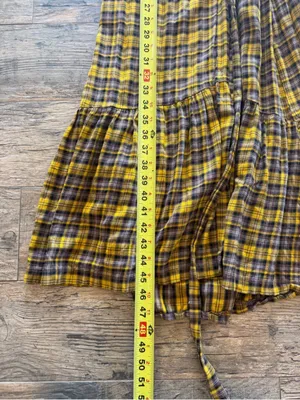 Anthropologie Yellow Plaid Dalton Wrap Midi Dress thumbnail 9