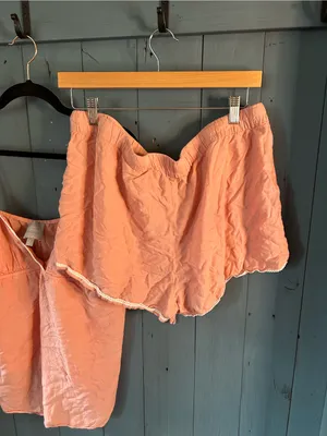 Banana Republic Soft Peach Pink Cami & Shorts Summer Sleep Set | Size Large thumbnail 5
