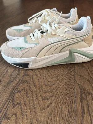 Puma White & Mint Green Retro Sneakers • thumbnail 4
