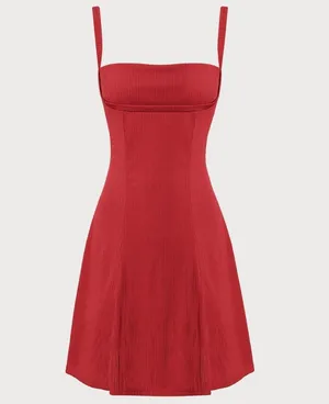 Rihoas Red A-Line Slip Mini Dress thumbnail 1